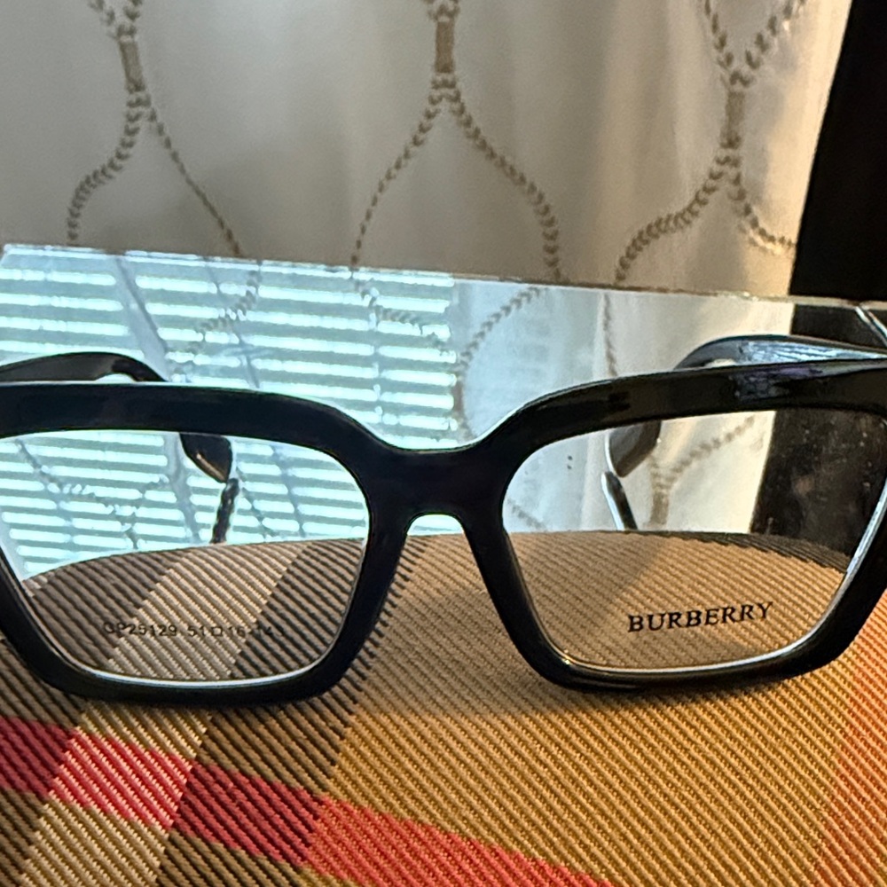 Burberry Black Rectangular Acetate Glasses - image 2